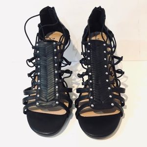 New Torrid Black strappy heels size 9.5 wide